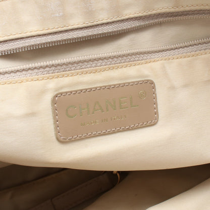 ニュートラベルラインMM ハンドバッグ トートバッグ ナイロンキャンバス レザー ベージュ ゴールド金具 シャネル バッグ CHANEL
