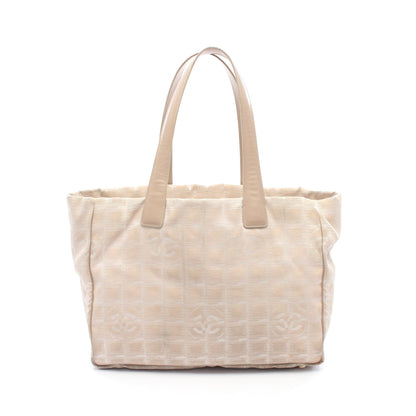 ニュートラベルラインMM ハンドバッグ トートバッグ ナイロンキャンバス レザー ベージュ ゴールド金具 シャネル バッグ CHANEL