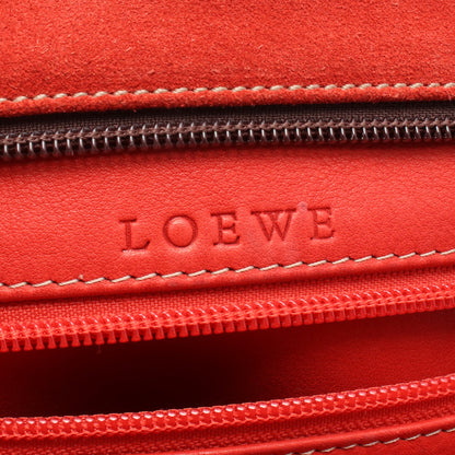 アマソナ32 ハンドバッグ スエード レザー レッド ブラウン ロエベ バッグ LOEWE