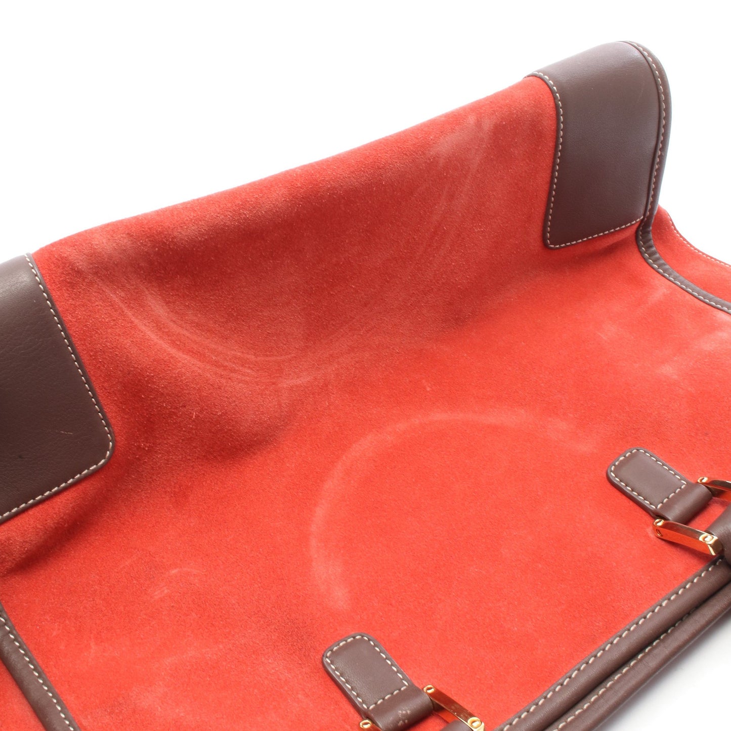 アマソナ32 ハンドバッグ スエード レザー レッド ブラウン ロエベ バッグ LOEWE