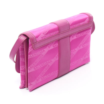 MONOGRAM SHIFT WALLET ON STRAP ショルダーウォレット キャンバス レザー ピンク バレンシアガ