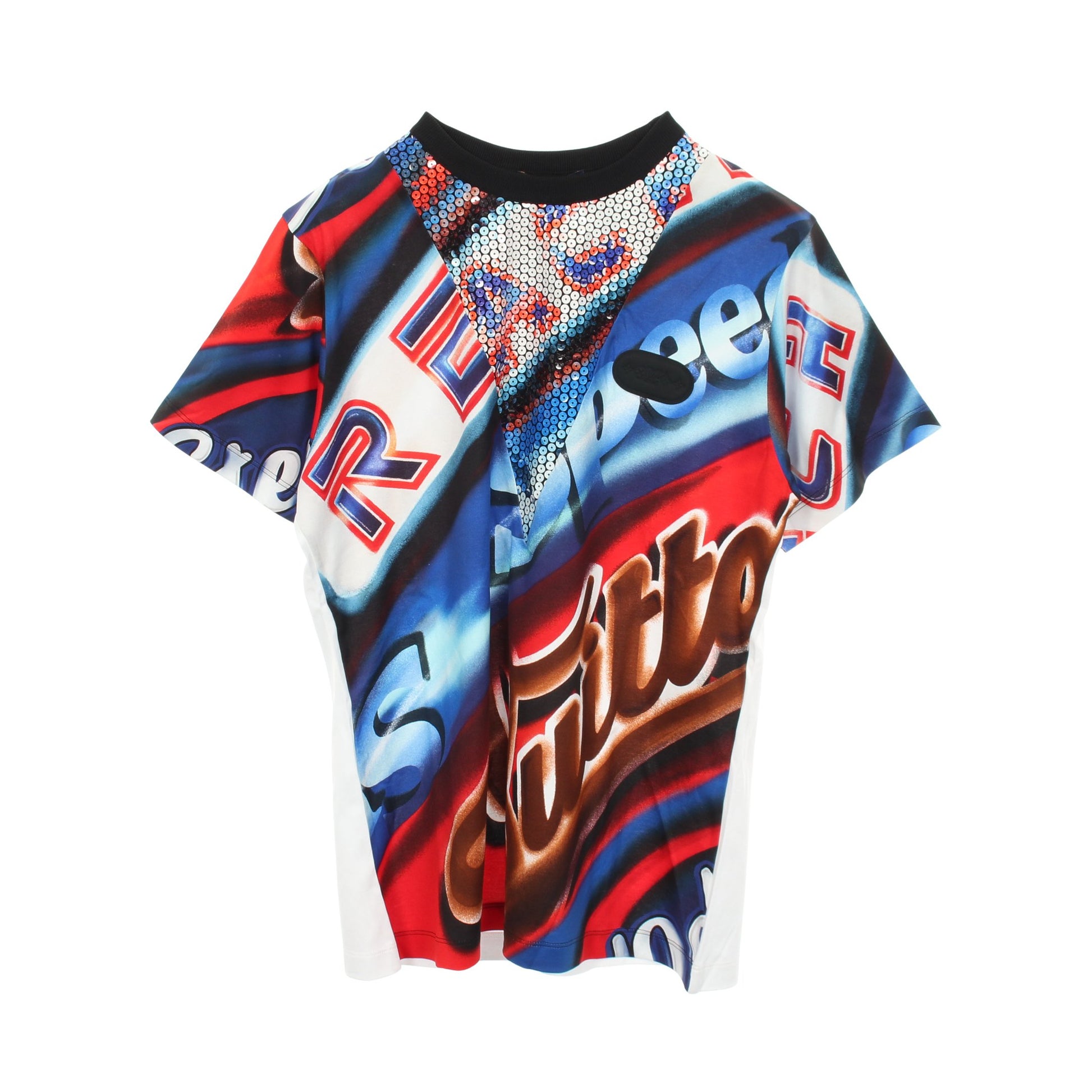 グラフィックプリント ステートメント 半袖Tシャツ コットン ブルー レッド マルチカラー ルイヴィトン トップス LOUIS VUITTON