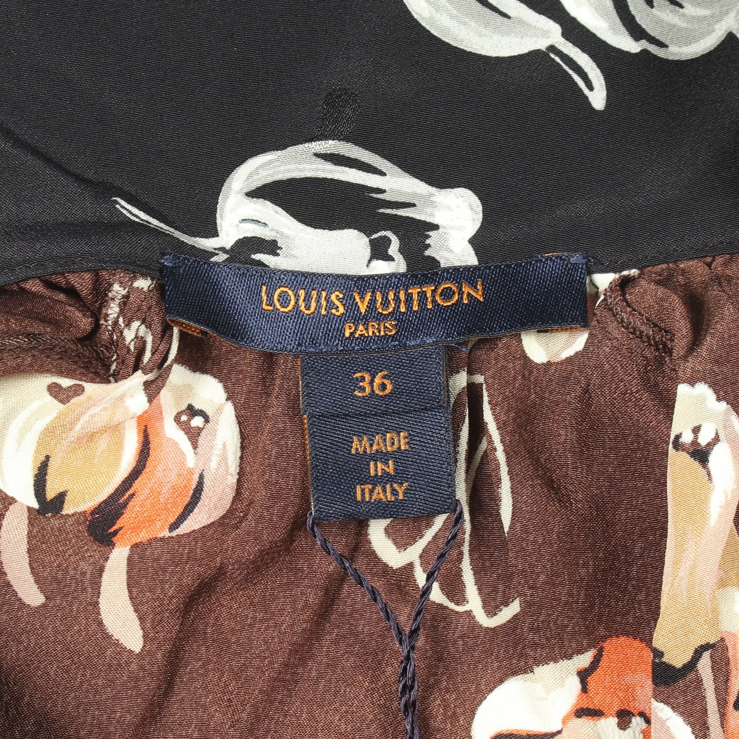 花柄 長袖 シャツ シルク ブラウン マルチカラー ルイヴィトン トップス LOUIS VUITTON