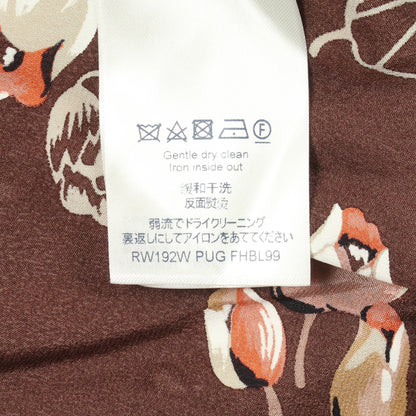 花柄 長袖 シャツ シルク ブラウン マルチカラー ルイヴィトン トップス LOUIS VUITTON