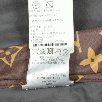 サイドジップ モノグラム切替 ウィンドブレーカー コート コットン ナイロン グレー ルイヴィトン