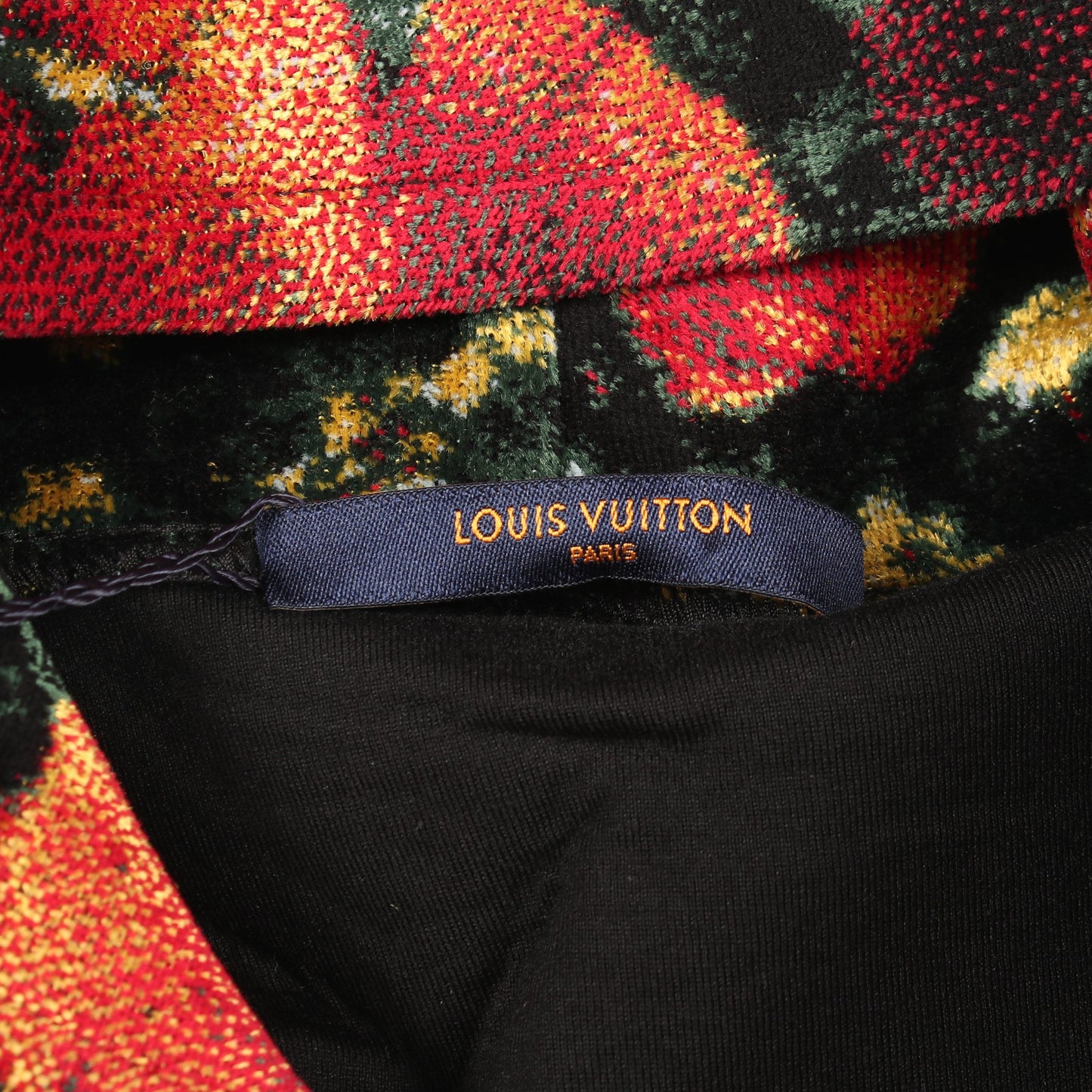 LOUIS VUITTON × Virgi lAbloh ポピーズ 花柄 プルオーバーパーカー コットン レーヨン ブラック レッド マルチカラー ルイヴィトン