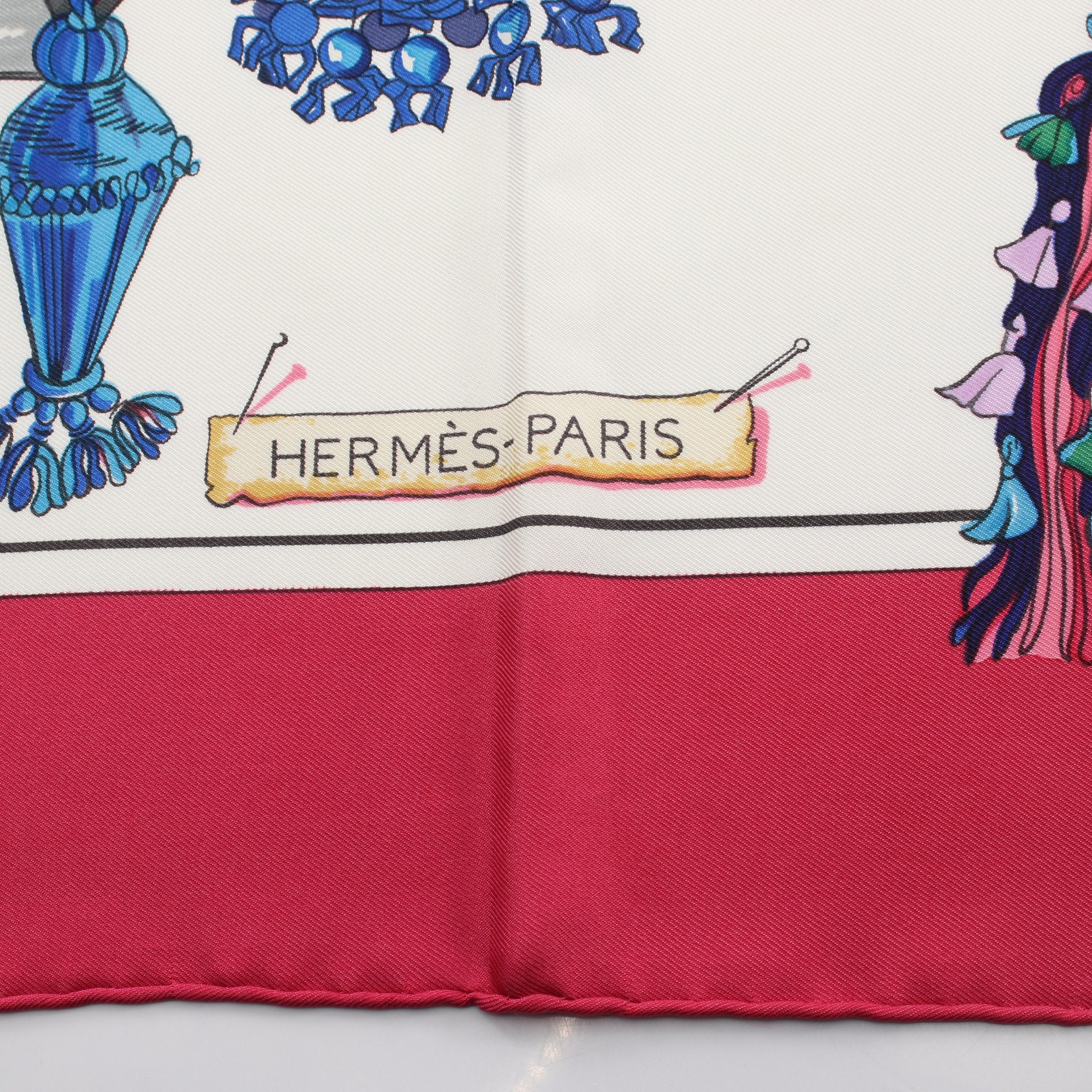 カレ90 Pasementerie スカーフ シルク ピンクパープル マルチカラー