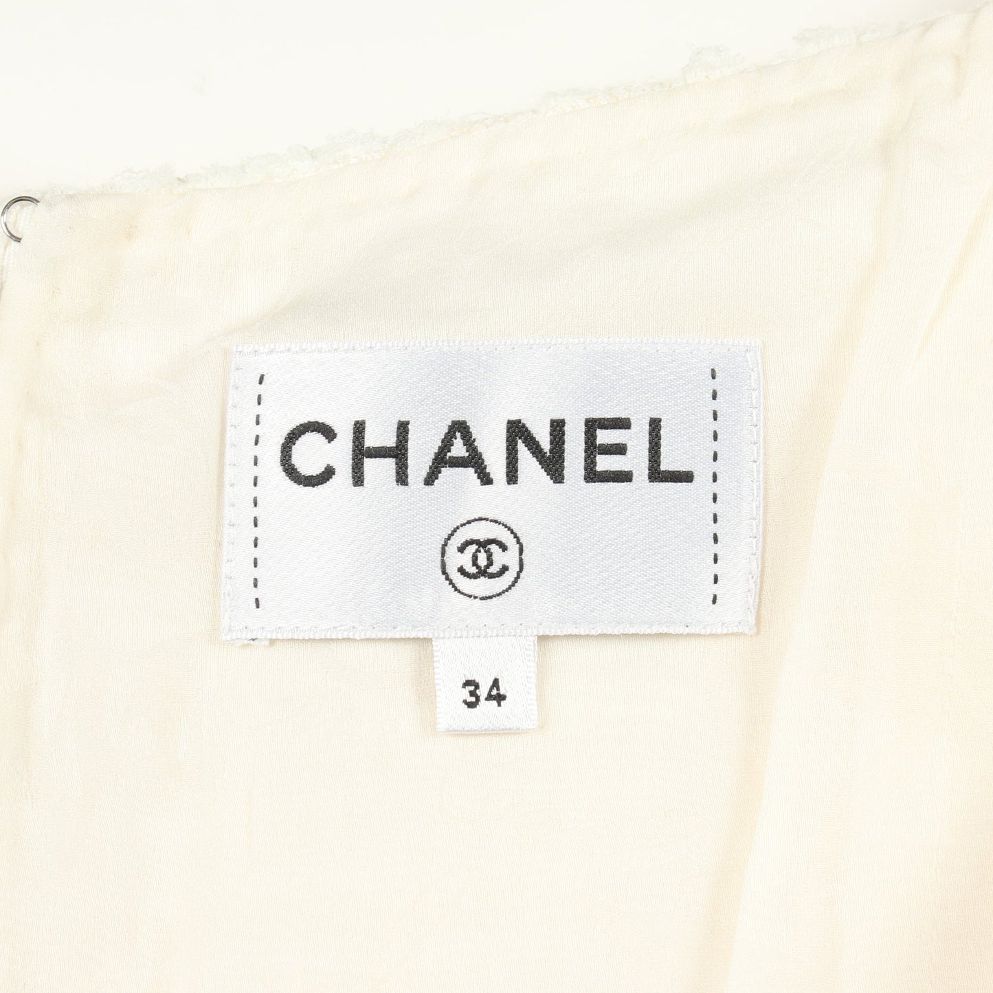 ツイード ノースリーブ ワンピース ナイロン コットン ウール ホワイト シャネル ワンピース CHANEL
