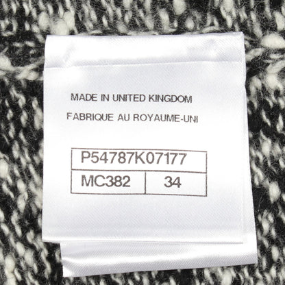 ニット ジップアップパーカー カシミヤ ブラック オフホワイト シャネル