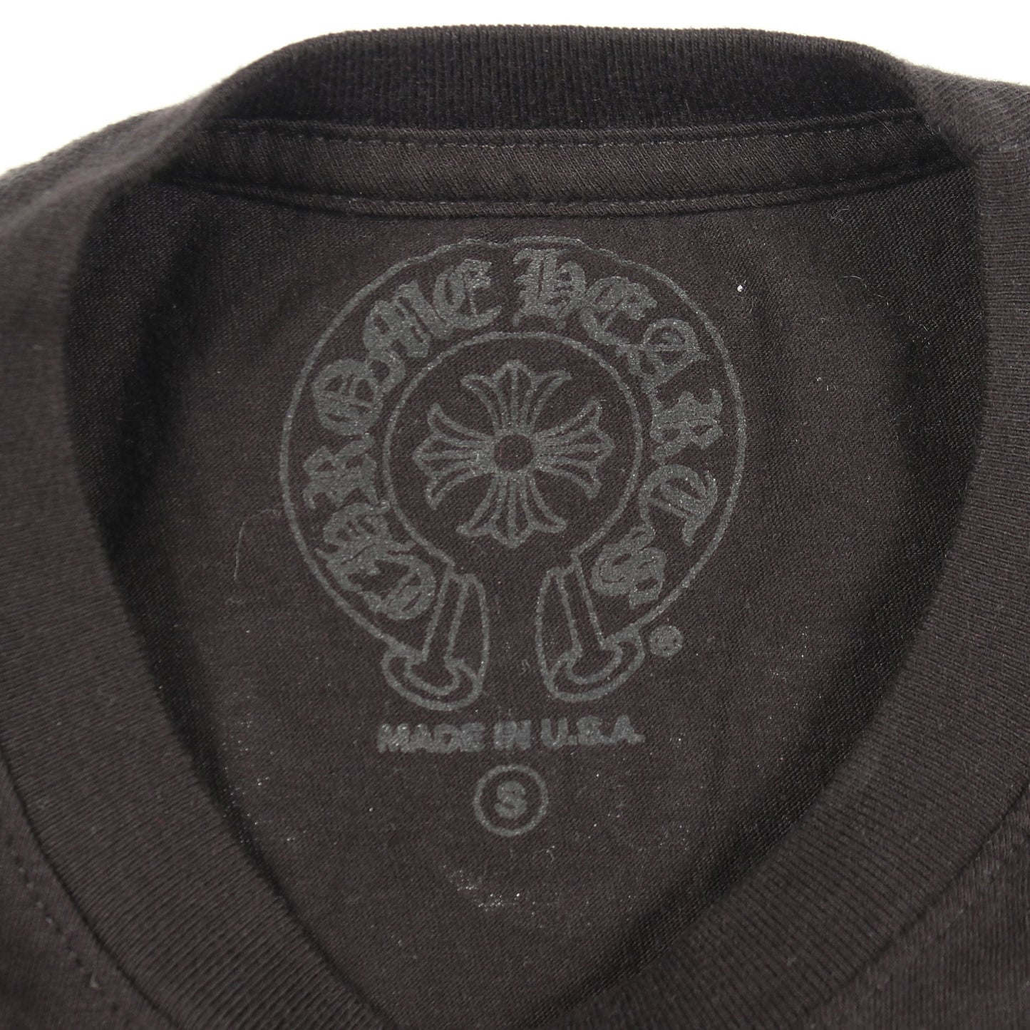 スクロールラベル USAバックロゴ 半袖Tシャツ コットン ブラック クロムハーツ