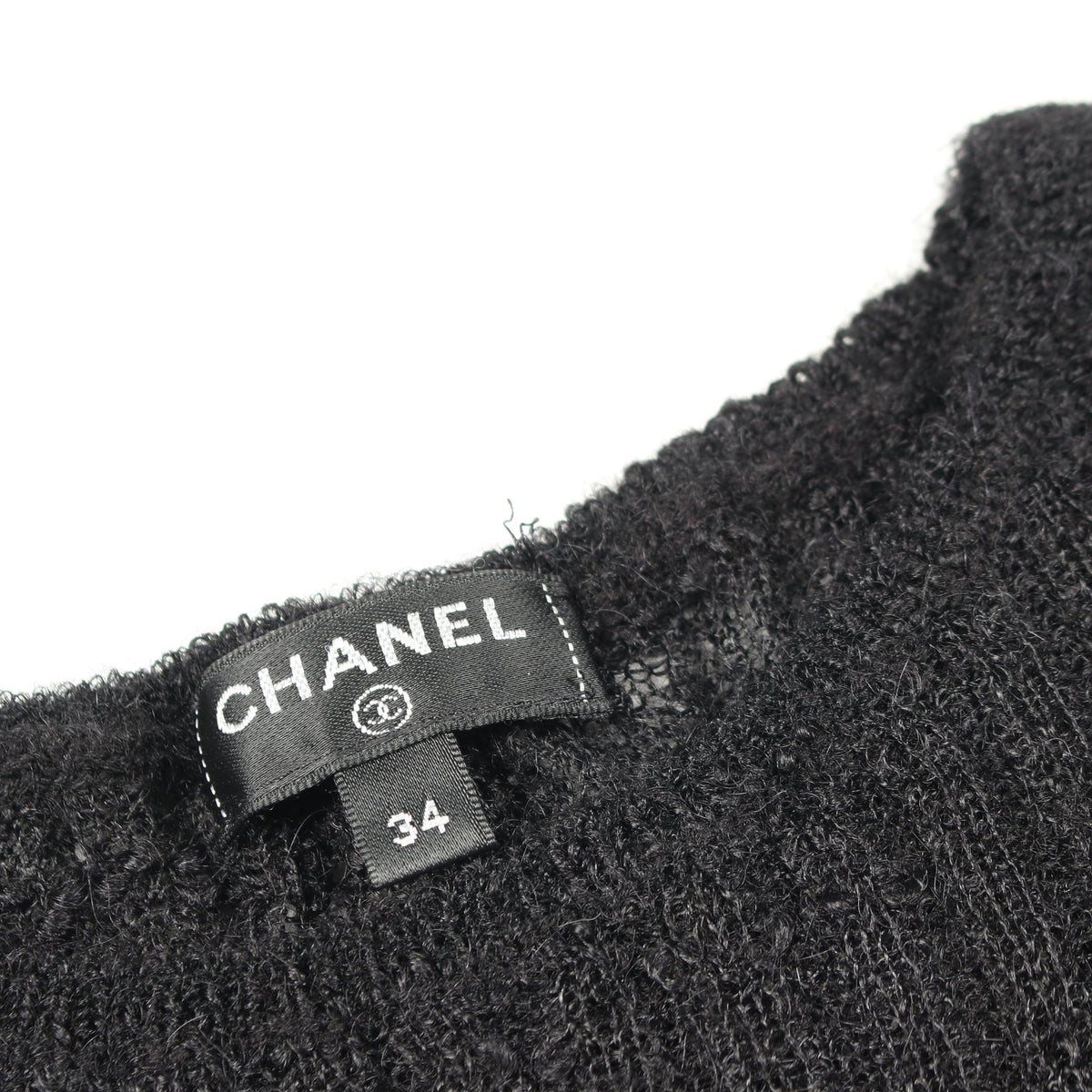 半袖 リブ ニットワンピース アルパカ ナイロン リネン ブラック シャネル ワンピース CHANEL