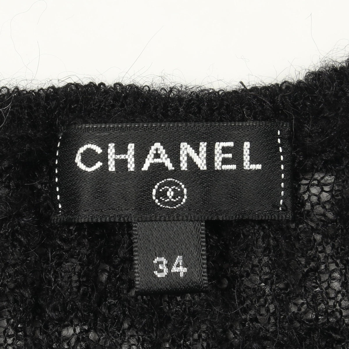 半袖 リブ ニットワンピース アルパカ ナイロン リネン ブラック シャネル ワンピース CHANEL