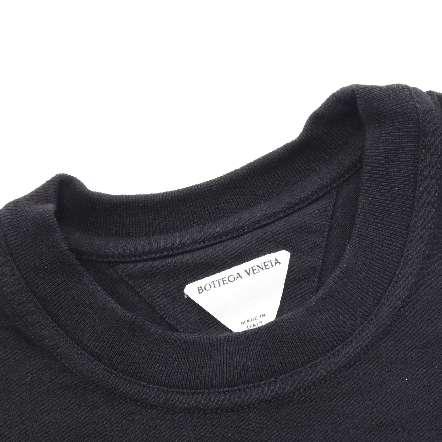 クルーネック 半袖Tシャツ コットン ブラック ボッテガヴェネタ トップス BOTTEGA VENETA