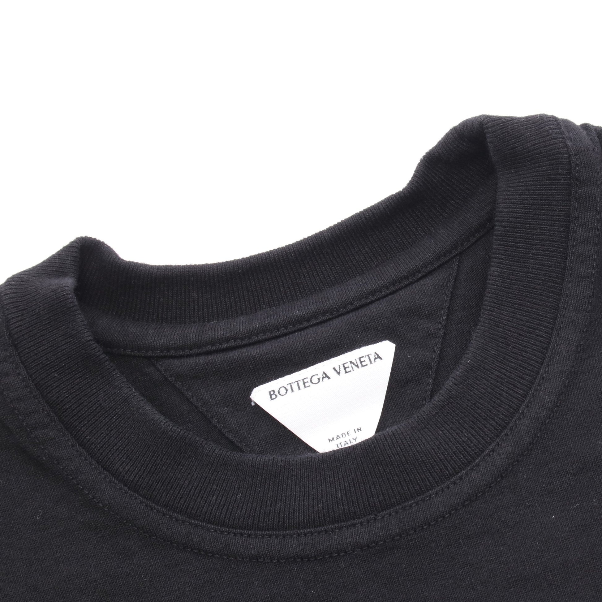 クルーネック 半袖Tシャツ コットン ブラック ボッテガヴェネタ トップス BOTTEGA VENETA