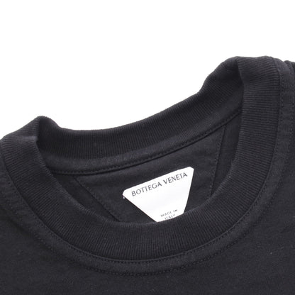 クルーネック 半袖Tシャツ コットン ブラック ボッテガヴェネタ トップス BOTTEGA VENETA