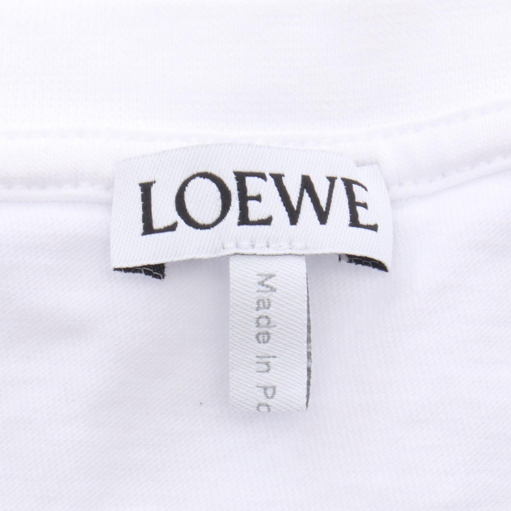 アナグラム刺繍 半袖Tシャツ コットン ホワイト ロエベ トップス LOEWE