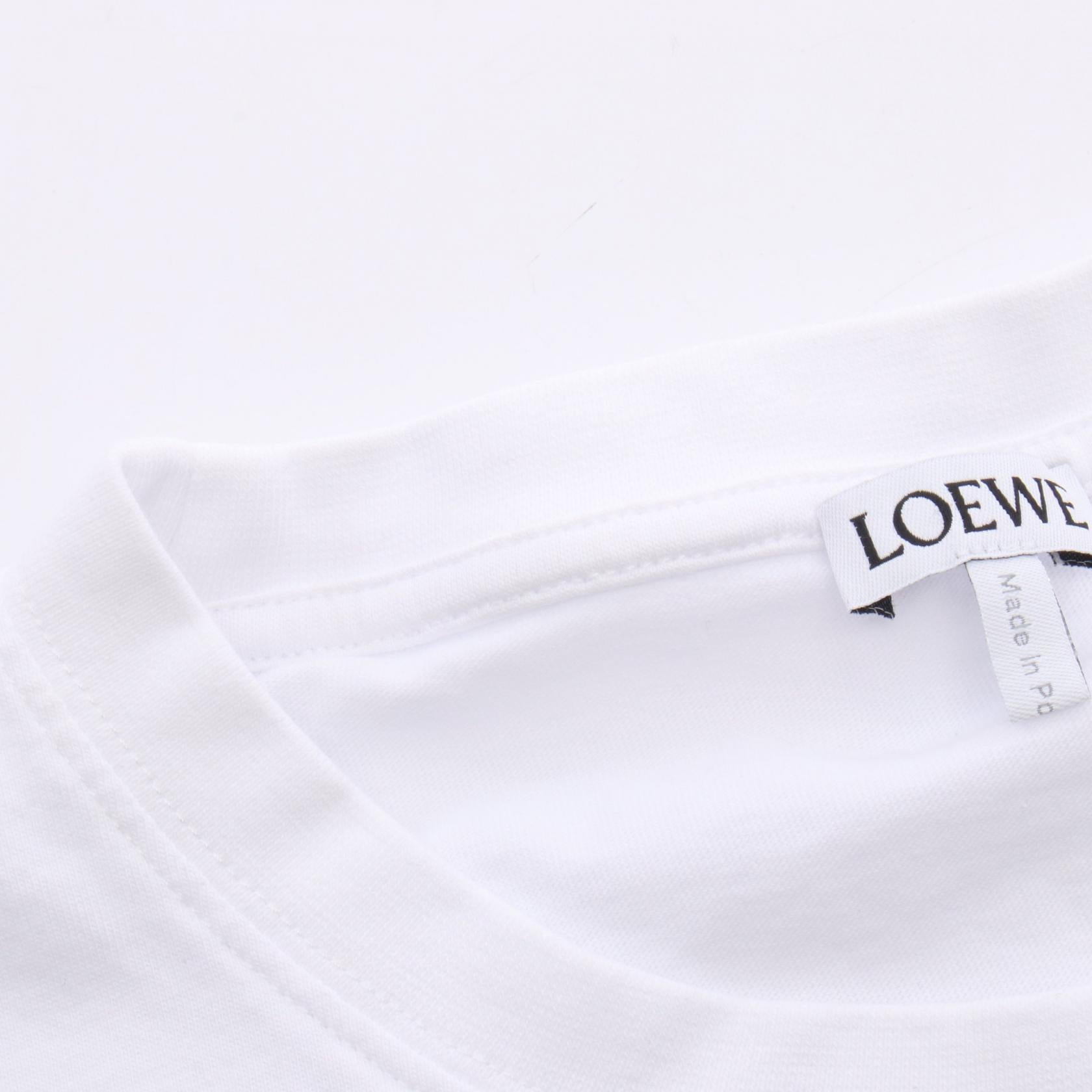 アナグラム刺繍 半袖Tシャツ コットン ホワイト ロエベ トップス LOEWE