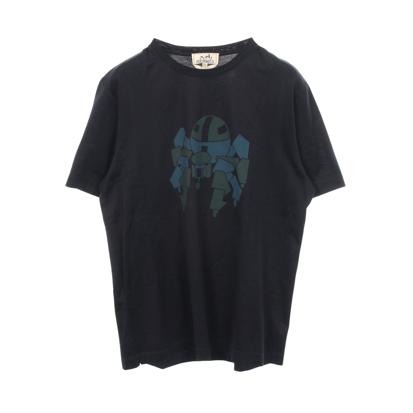 クルーネック 半袖Tシャツ コットン ブラック エルメス トップス HERMES