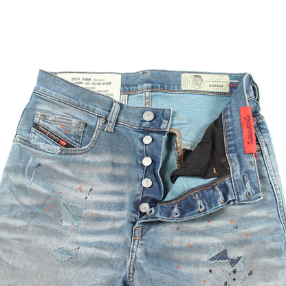 ダメージ加工 ペイント加工 デニムパンツ コットン ライトブルー ディーゼル ボトムス DIESEL