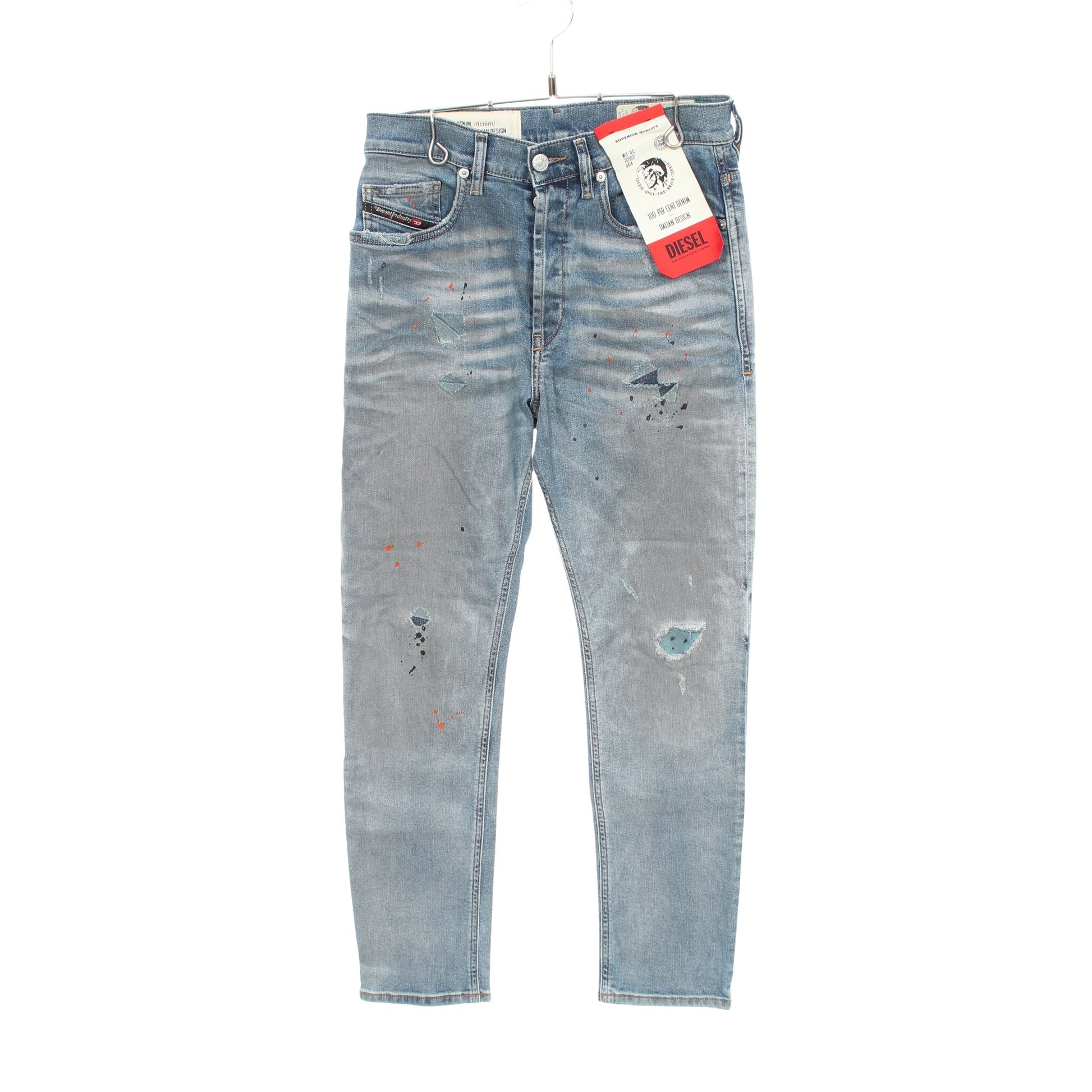 ダメージ加工 ペイント加工 デニムパンツ コットン ライトブルー ディーゼル ボトムス DIESEL