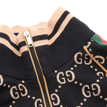 GGコットンジャージー ジャケット トラックジャケット コットン ブラック マルチカラー グッチ アウター GUCCI