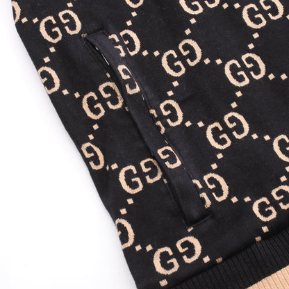 GGコットンジャージー ジャケット トラックジャケット コットン ブラック マルチカラー グッチ アウター GUCCI