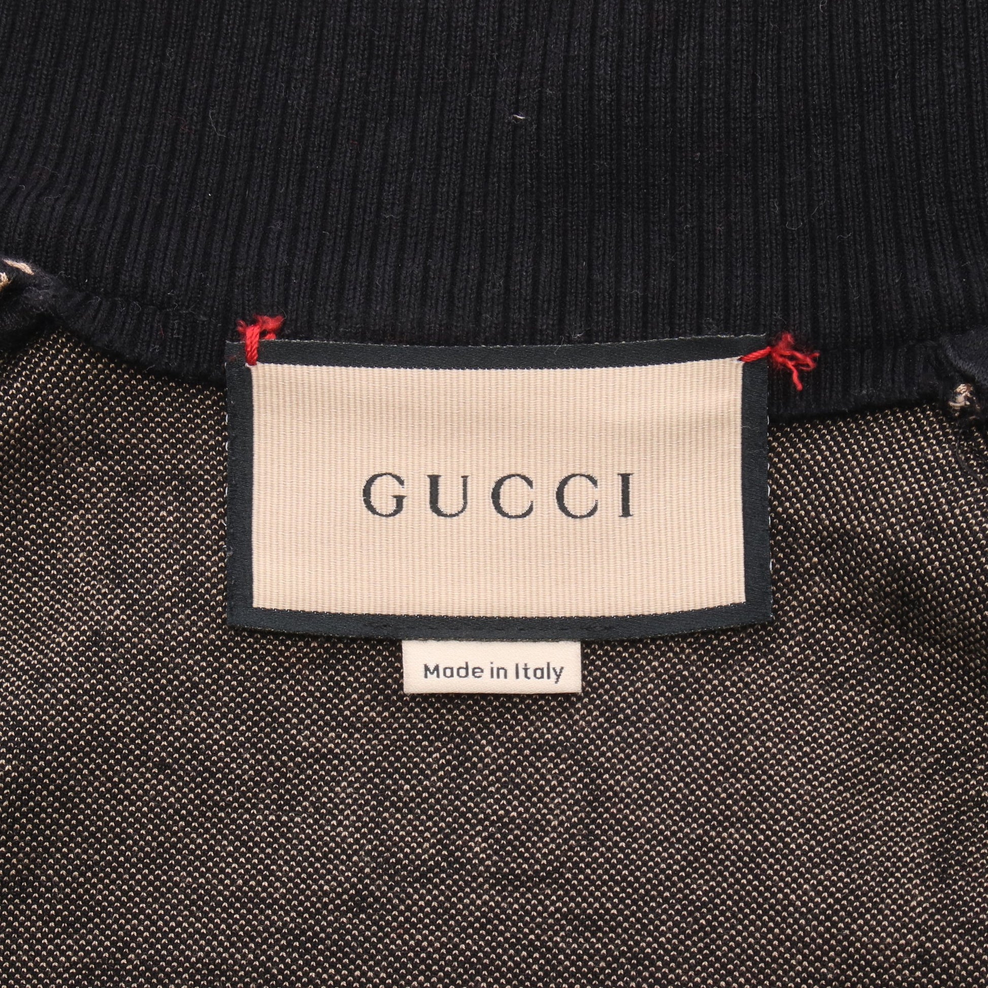GGコットンジャージー ジャケット トラックジャケット コットン ブラック マルチカラー グッチ アウター GUCCI