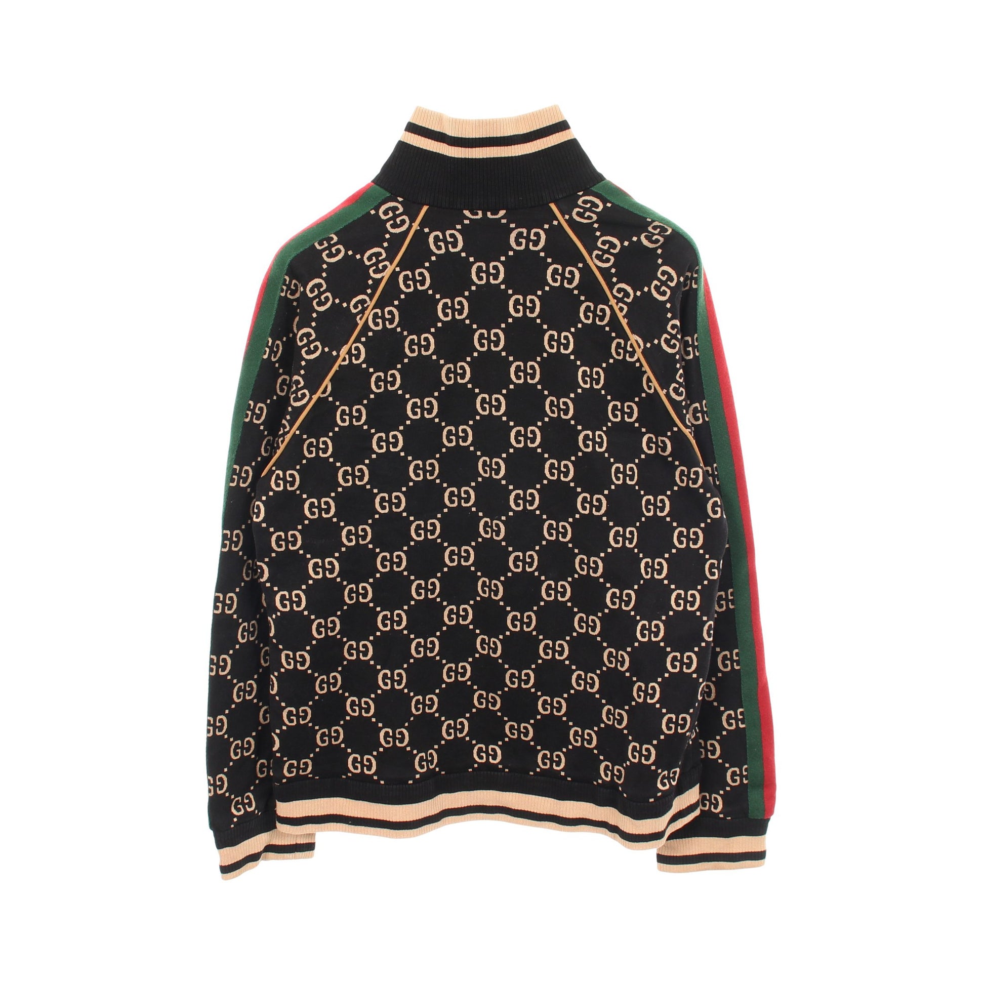 GGコットンジャージー ジャケット トラックジャケット コットン ブラック マルチカラー グッチ アウター GUCCI