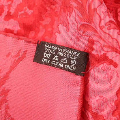 カレ90 JARDINS DES METAMORPHOSES スカーフ シルク ピンクレッド レッド エルメス 財布・小物 HERMES