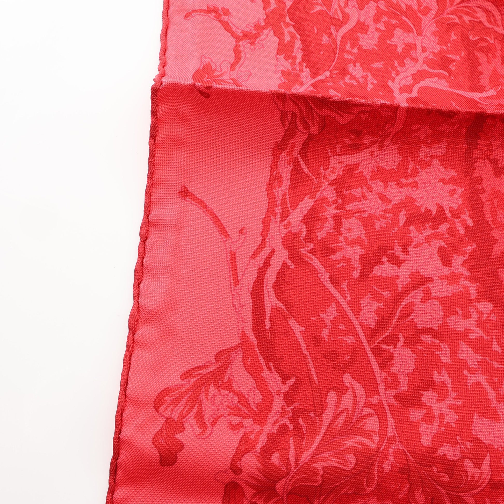 カレ90 JARDINS DES METAMORPHOSES スカーフ シルク ピンクレッド レッド エルメス 財布・小物 HERMES