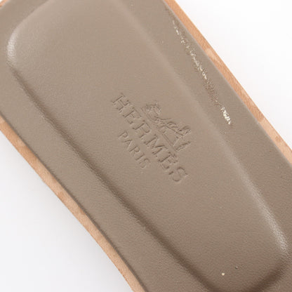 オラン ミュール サンダル レザー グレーベージュ エルメス