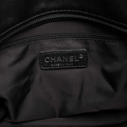 パリビアリッツPM ハンドバッグ トートバッグ コーティングキャンバス レザー ブラック シルバー金具 シャネル バッグ CHANEL