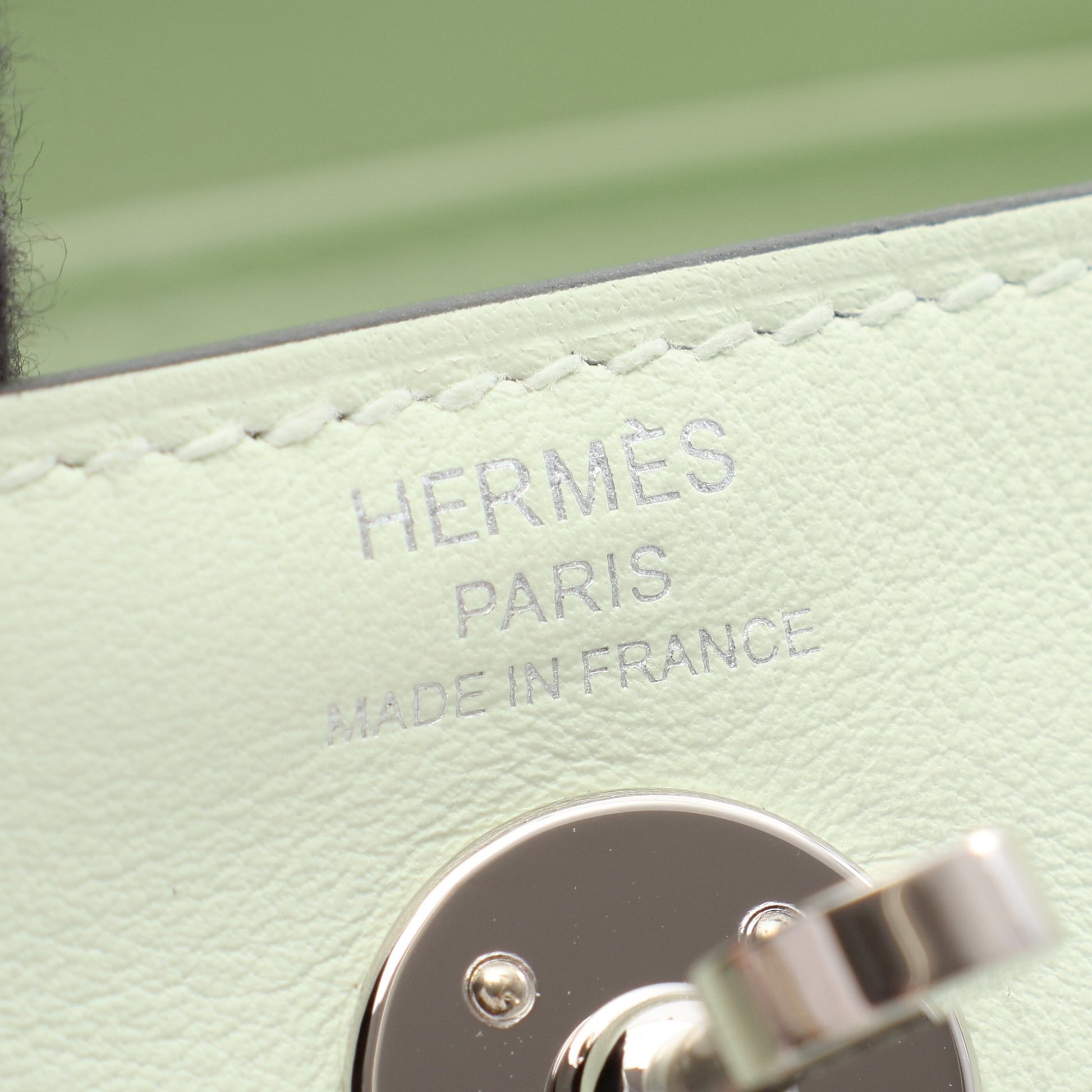 リンディ ミニ ヴェールフィズ ショルダーバッグ ヴォースイフト ライトグリーン シルバー金具 U刻印 エルメス バッグ HERMES