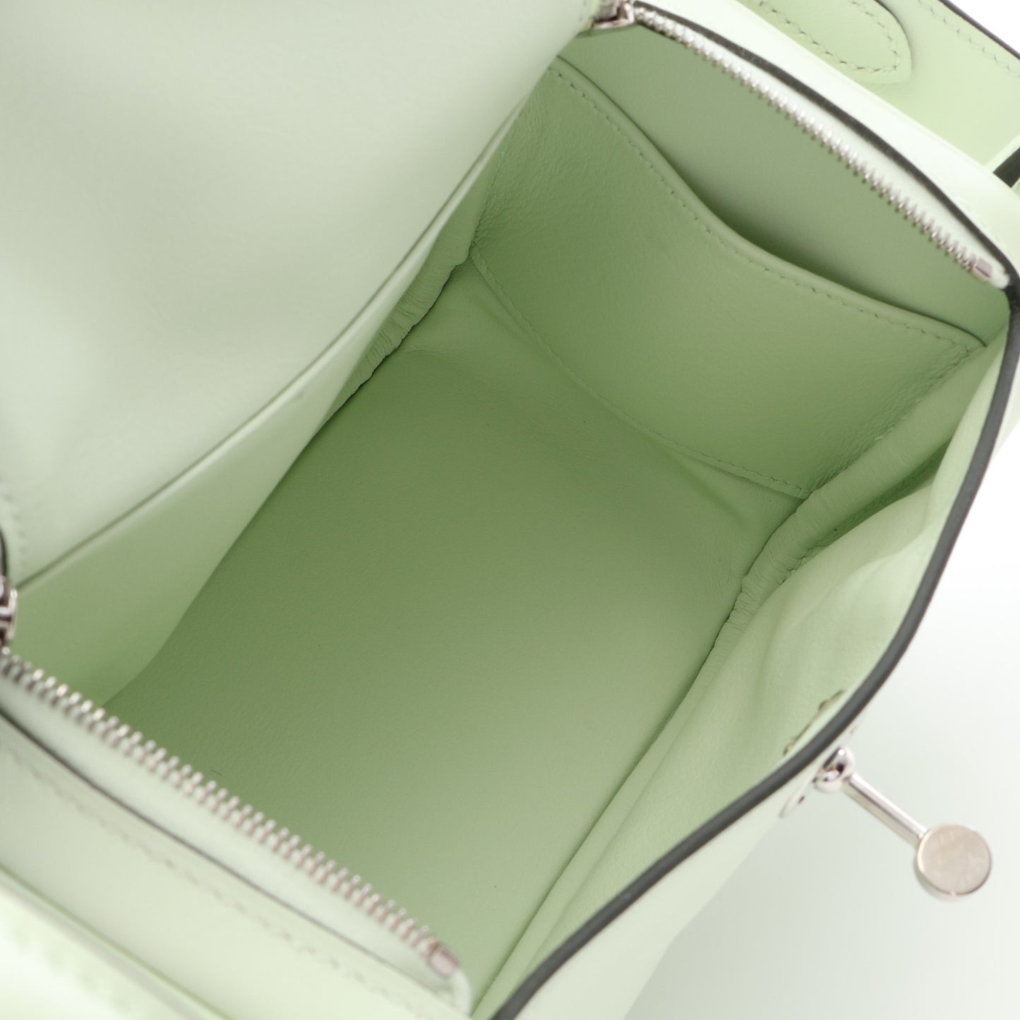 リンディ ミニ ヴェールフィズ ショルダーバッグ ヴォースイフト ライトグリーン シルバー金具 U刻印 エルメス バッグ HERMES