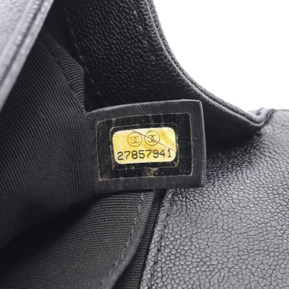 ボーイシャネル スモール シェブロン Vステッチ チェーンショルダーバッグ キャビアスキン ブラック ゴールド金具 シャネル バッグ CHANEL