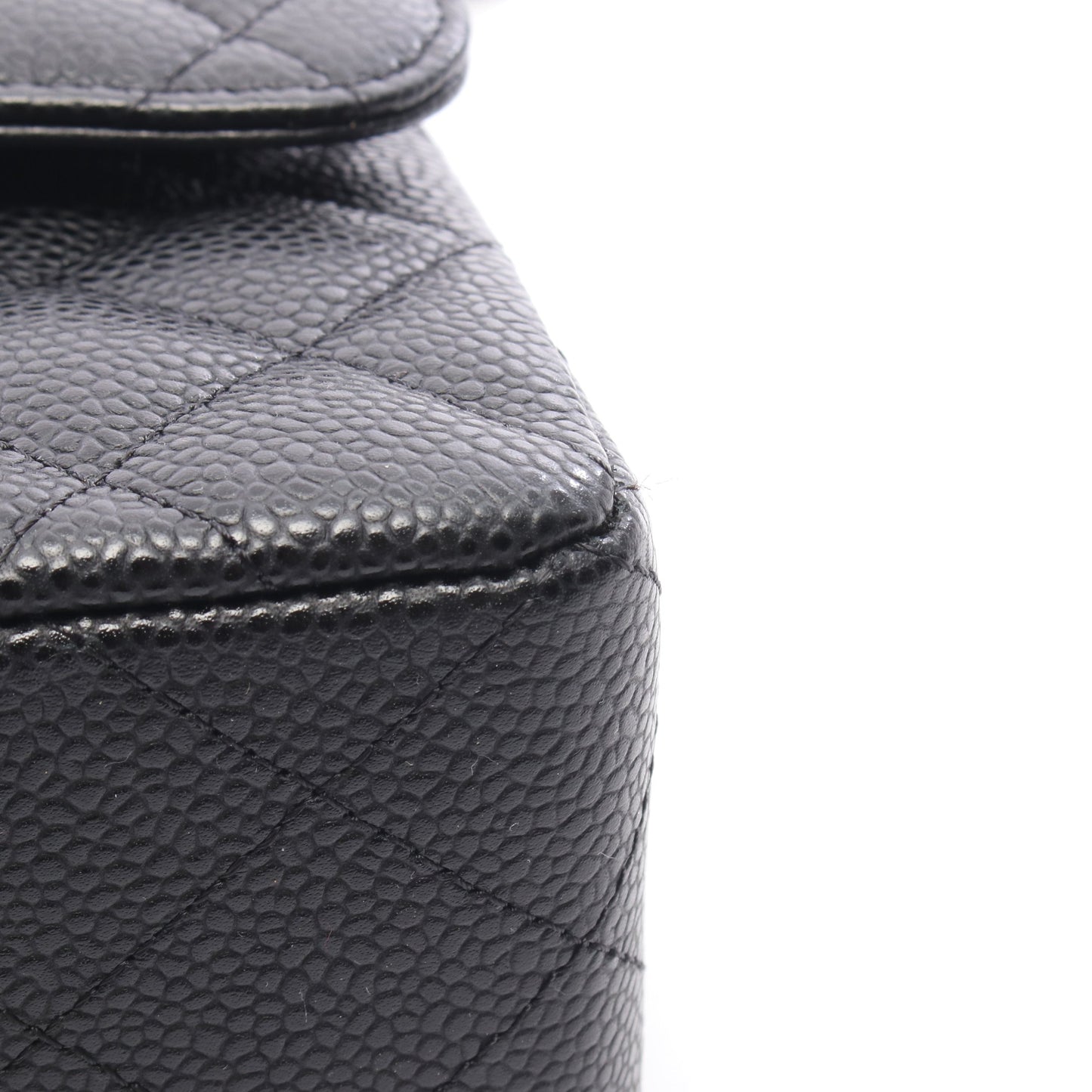 マトラッセ Wフラップ Wチェーンショルダーバッグ キャビアスキン ブラック シルバー金具 シャネル バッグ CHANEL