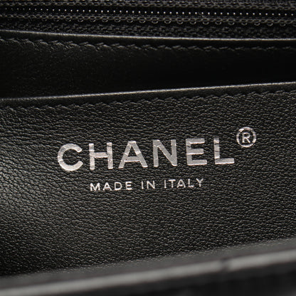 2.55 Vステッチ シェブロン Wチェーンショルダーバッグ エイジドカーフスキン ブラック シルバー金具 シャネル バッグ CHANEL