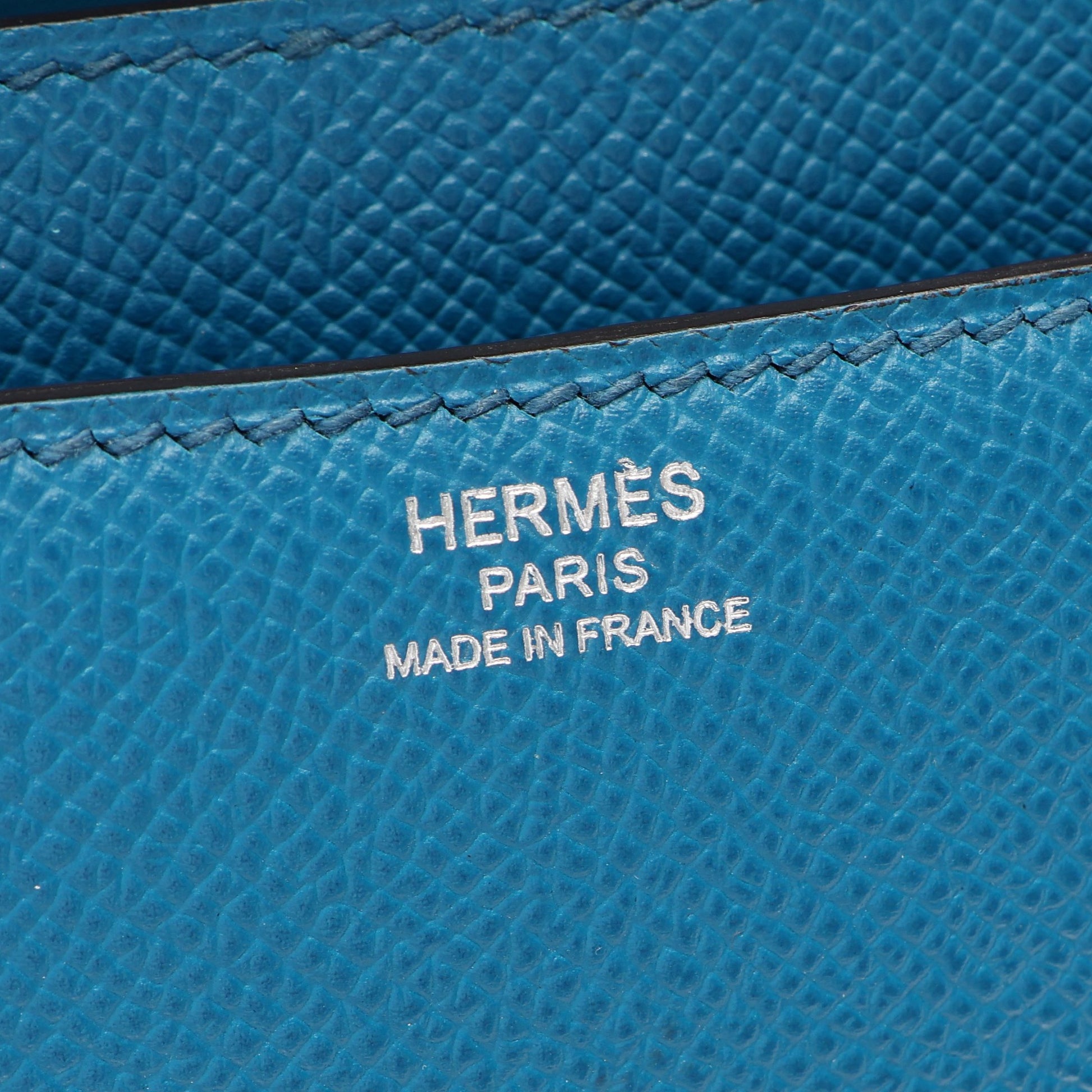 コンスタンス3 エラン ショルダーバッグ ヴォーエプソン ブルー シルバー金具 □R刻印 エルメス バッグ HERMES