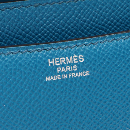コンスタンス3 エラン ショルダーバッグ ヴォーエプソン ブルー シルバー金具 □R刻印 エルメス バッグ HERMES