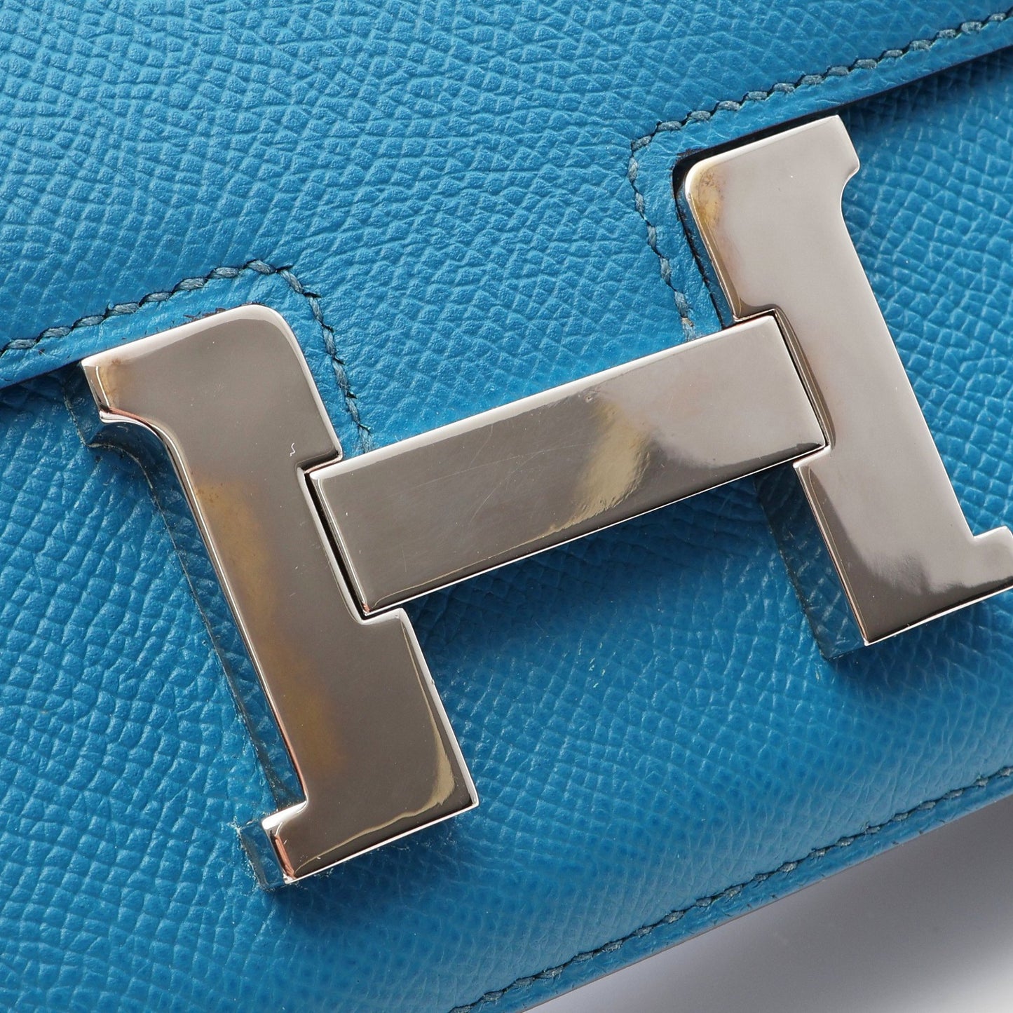 コンスタンス3 エラン ショルダーバッグ ヴォーエプソン ブルー シルバー金具 □R刻印 エルメス バッグ HERMES