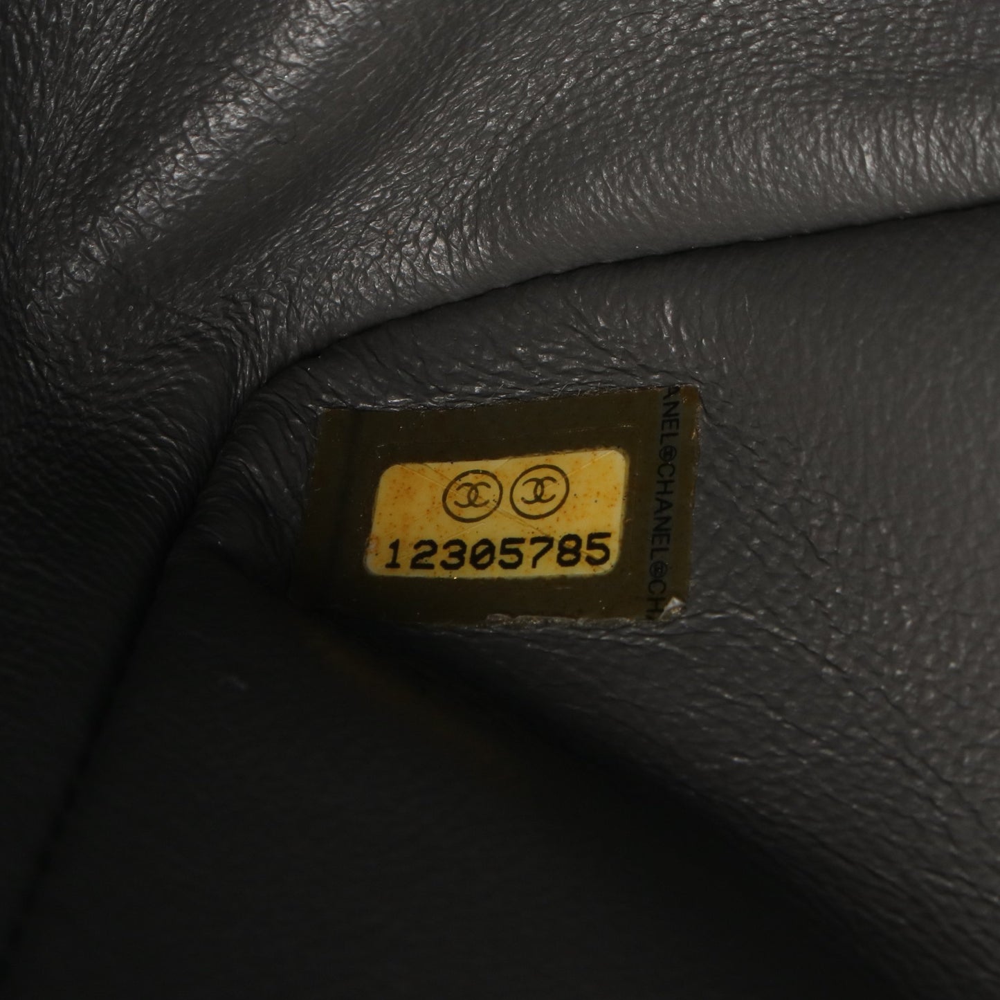 2.55 マトラッセ Wフラップ Wチェーンショルダーバッグ エイジドカーフスキン グレー シルバー金具 シャネル バッグ CHANEL