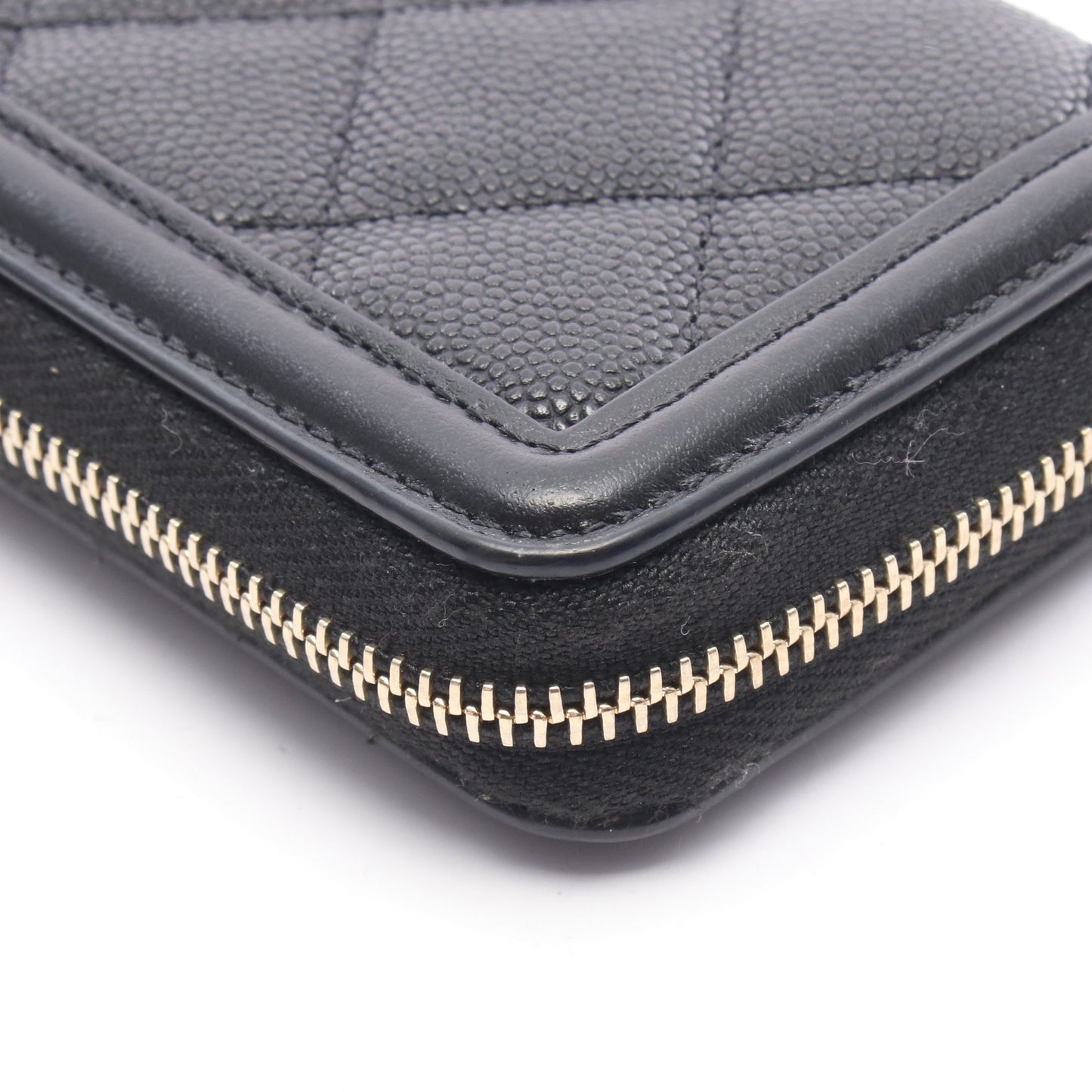 CCフィリグリー マトラッセ コインケース キャビアスキン ブラック ゴールド金具 シャネル 財布・小物 CHANEL