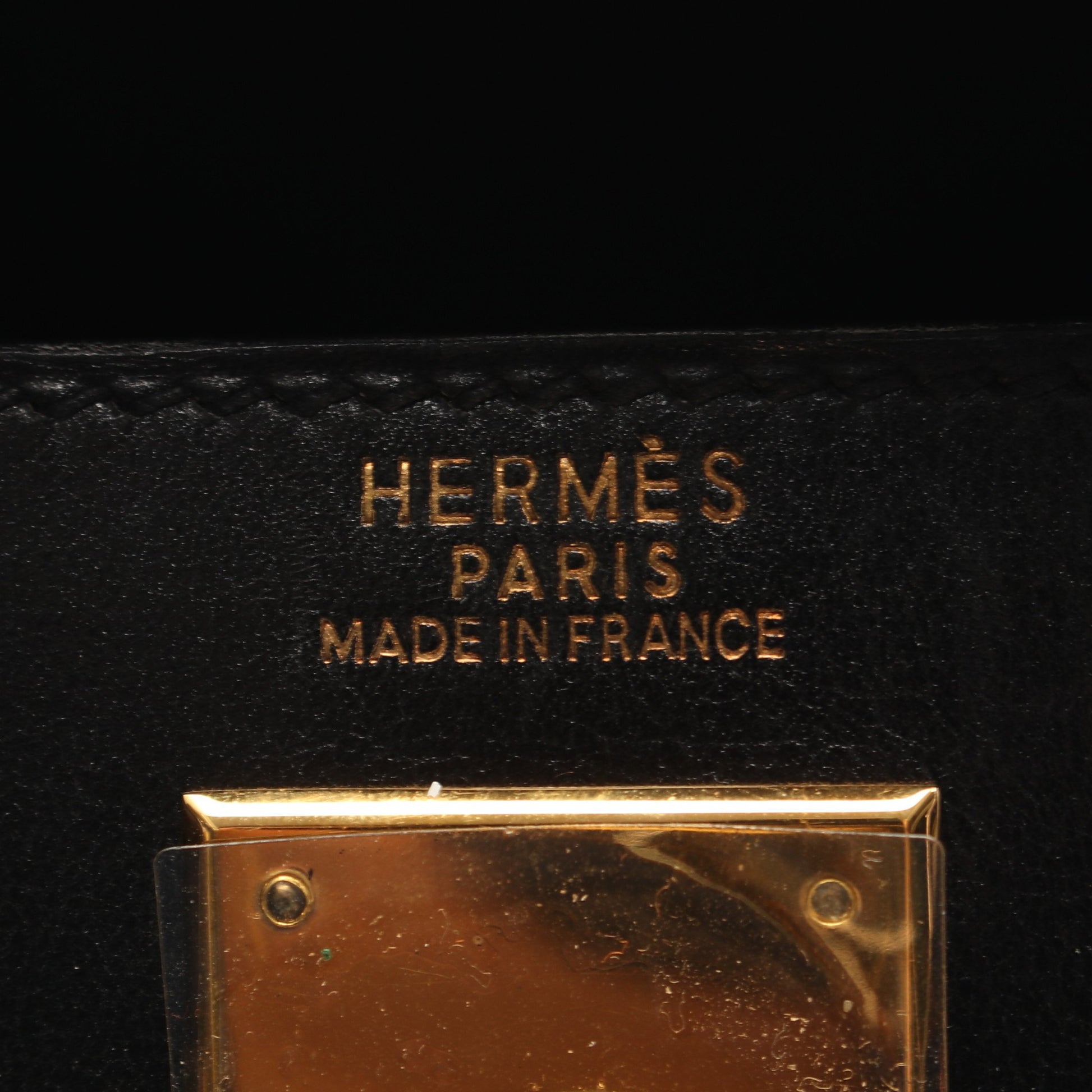 ケリー32 2WAY 外縫い ハンドバッグ ボックスカーフ ブラック ゴールド金具 □B刻印 エルメス バッグ HERMES