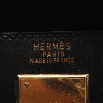 ケリー32 2WAY 外縫い ハンドバッグ ボックスカーフ ブラック ゴールド金具 □B刻印 エルメス バッグ HERMES