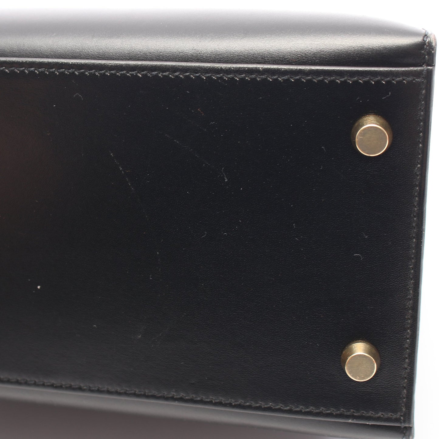 ケリー32 2WAY 外縫い ハンドバッグ ボックスカーフ ブラック ゴールド金具 □B刻印 エルメス バッグ HERMES