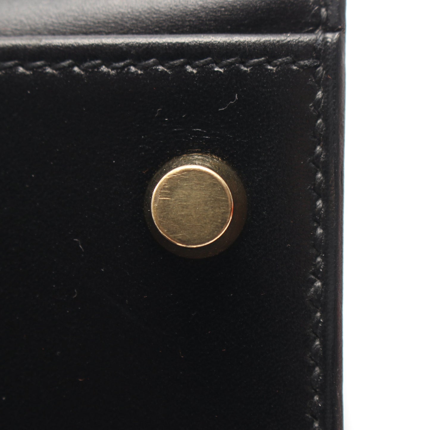 ケリー32 2WAY 外縫い ハンドバッグ ボックスカーフ ブラック ゴールド金具 □B刻印 エルメス バッグ HERMES