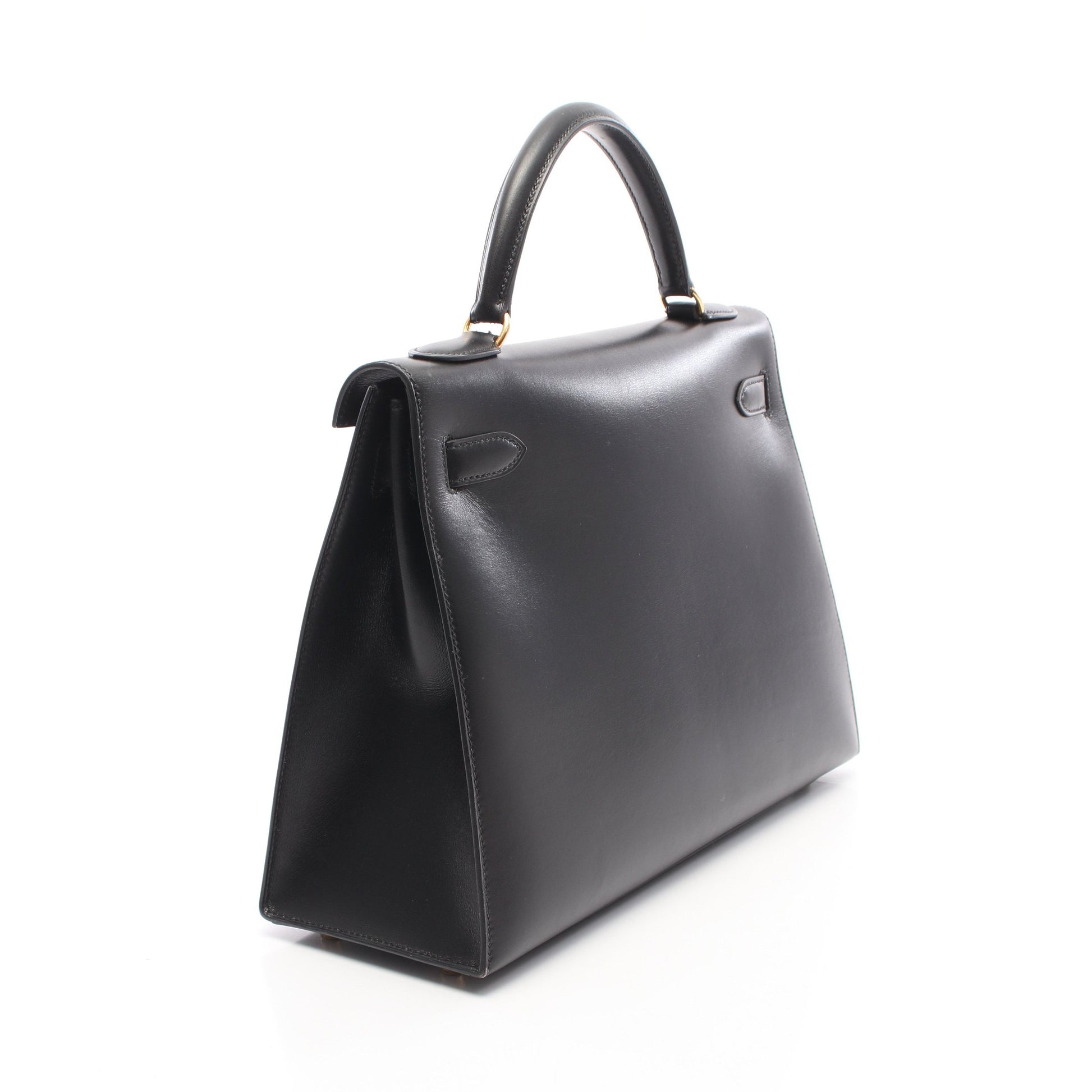 ケリー32 2WAY 外縫い ハンドバッグ ボックスカーフ ブラック ゴールド金具 □B刻印 エルメス バッグ HERMES