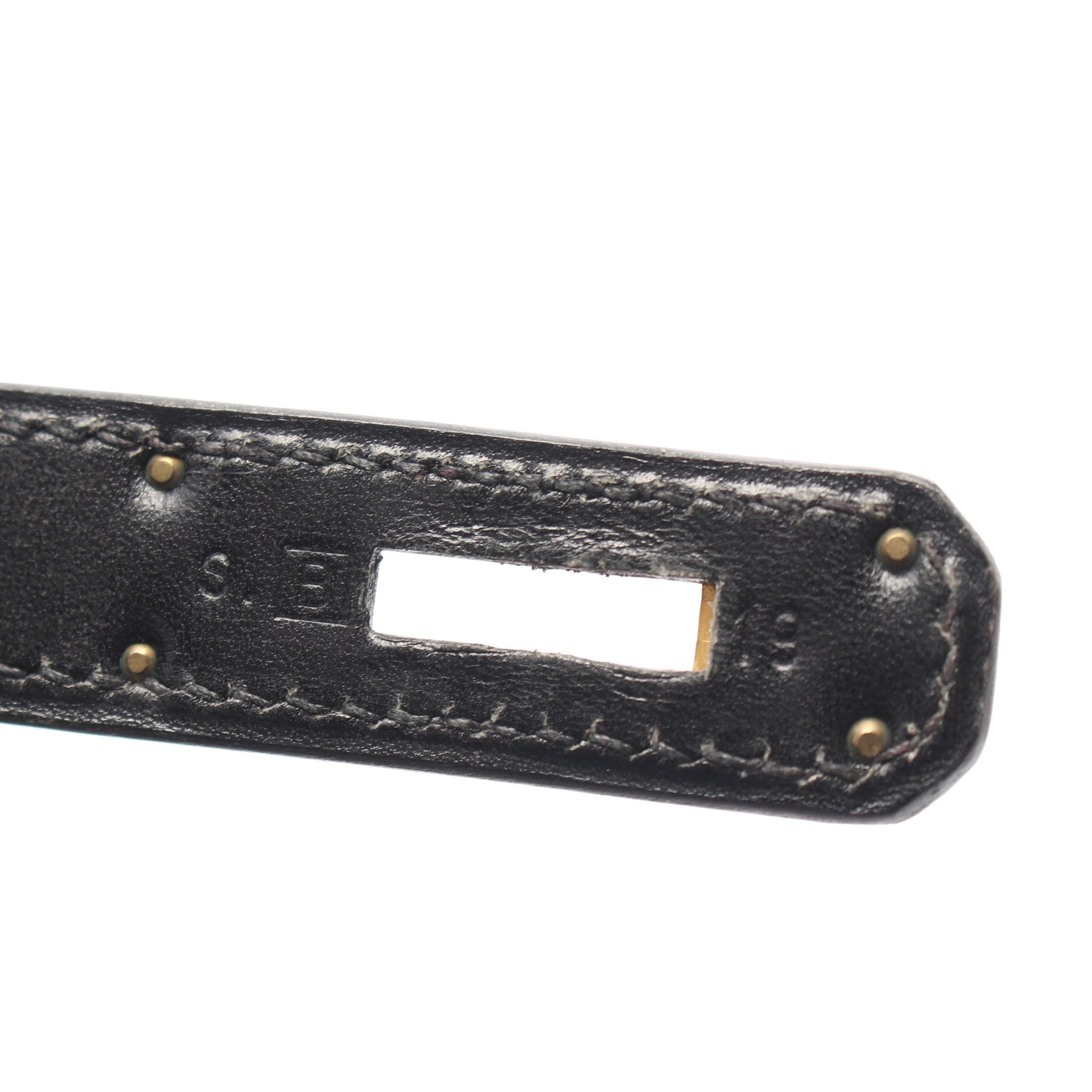 ケリー32 2WAY 外縫い ハンドバッグ ボックスカーフ ブラック ゴールド金具 □B刻印 エルメス バッグ HERMES