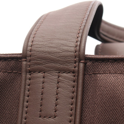 アカプルコPM ハンドバッグ トワルシェブロン レザー ダークブラウン シルバー金具 エルメス バッグ HERMES