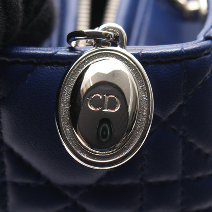 LADY DIOR レディディオール カナージュ 2WAY ハンドバッグ レザー ブルー クリスチャンディオール バッグ Christian Dior